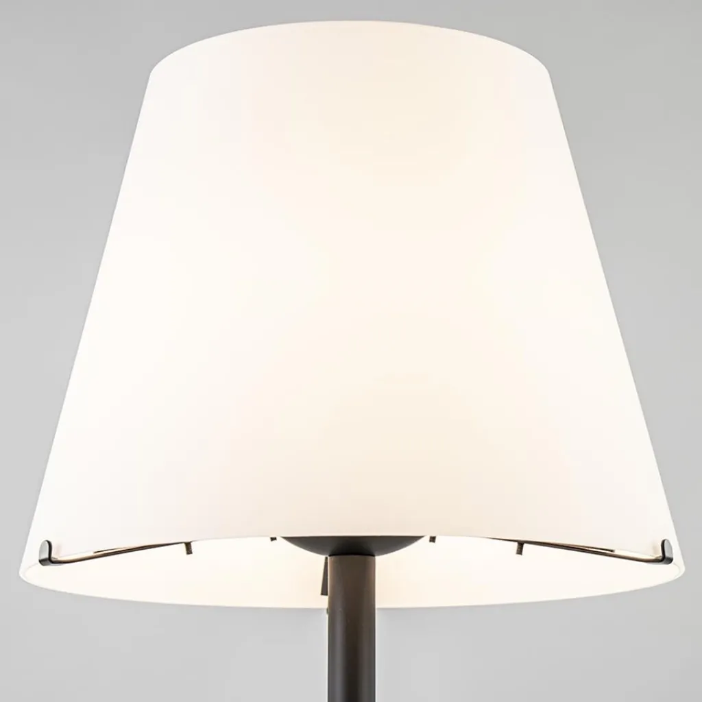 Straluma Design tafellamp mat zwart met witte glazen kap> Tafellampen|Retro Verlichting