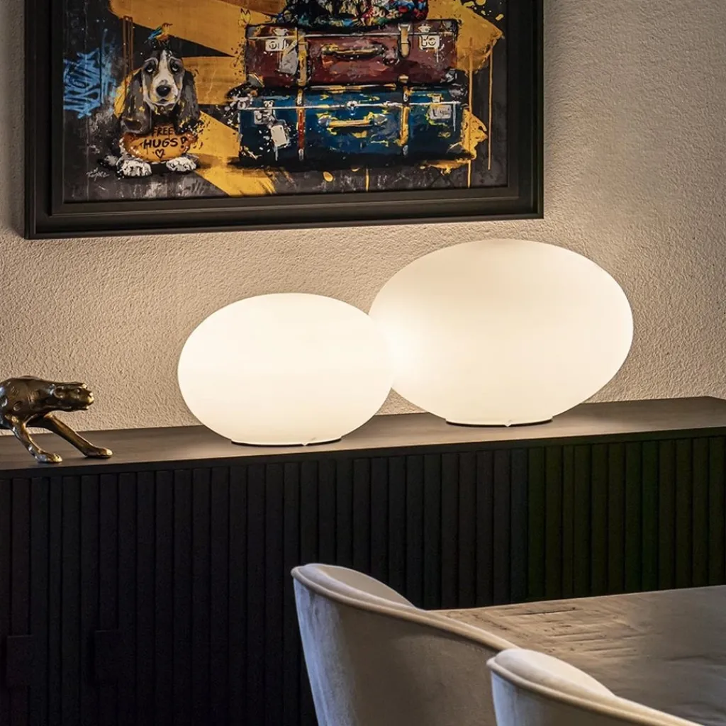 Straluma Design tafellamp rond opaal glas Ø45 cm> Tafellampen|Design Verlichting