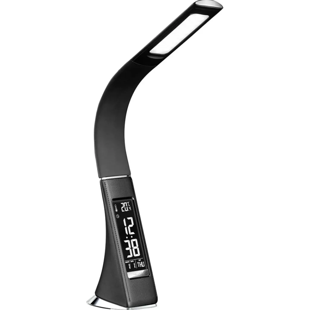 Straluma Design tafellamp zwart met klok en dimbaar LED> Tafellampen|Bedlampjes