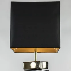 Straluma Design vloerlamp keramiek zwart/goud met zwarte kap><noscript><img width=