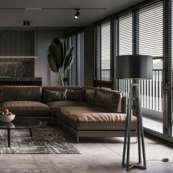 Straluma Design vloerlamp mat zwart frame exclusief kap><noscript><img width=