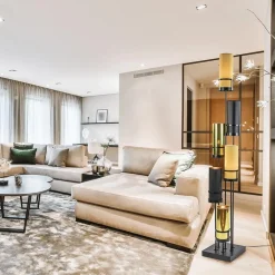 Straluma Design vloerlamp met cilinder kappen zwart/goud><noscript><img width=