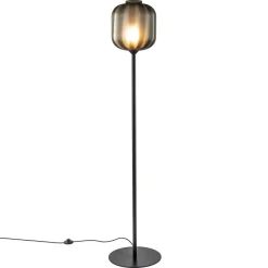 Straluma Design vloerlamp zwart met mat zwarte glazen kap> Vloerlampen|Design Verlichting