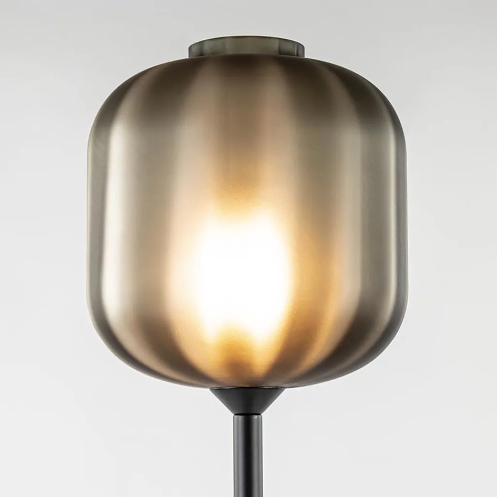 Straluma Design vloerlamp zwart met mat zwarte glazen kap> Vloerlampen|Design Verlichting