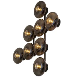 Straluma Design wandlamp mat zwart met smoke glas 8-lichts> Wandlampen|Design Verlichting