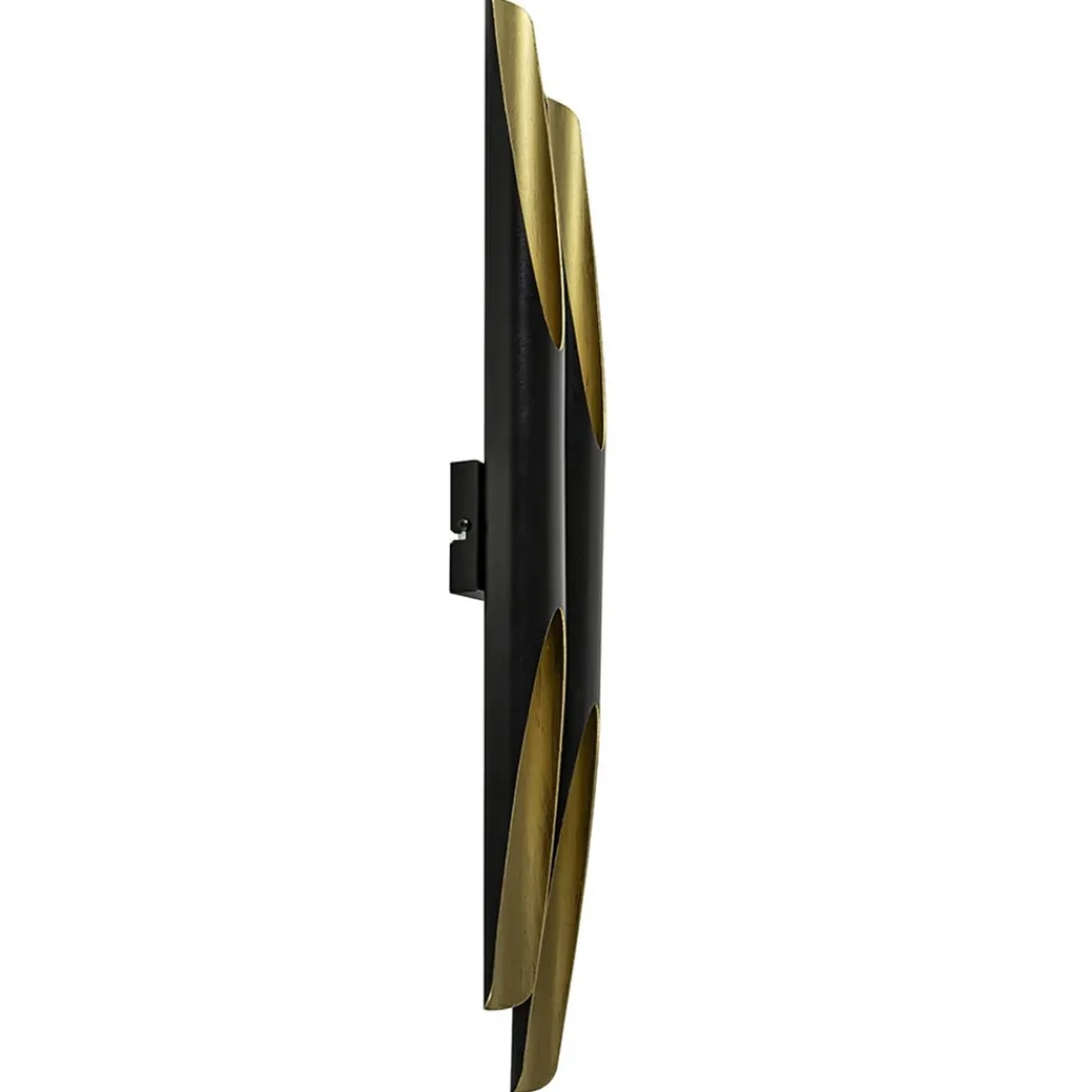 Straluma Design wandlamp Pipes mat zwart met goud> Wandlampen|Design Verlichting