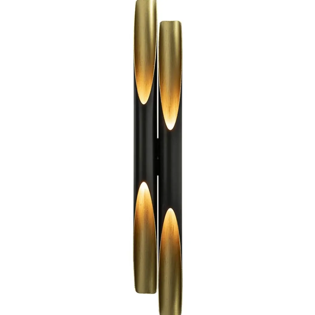 Straluma Design wandlamp Pipes mat zwart met goud> Wandlampen|Design Verlichting
