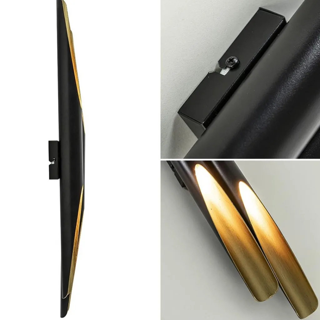 Straluma Design wandlamp Pipes mat zwart met goud> Wandlampen|Design Verlichting