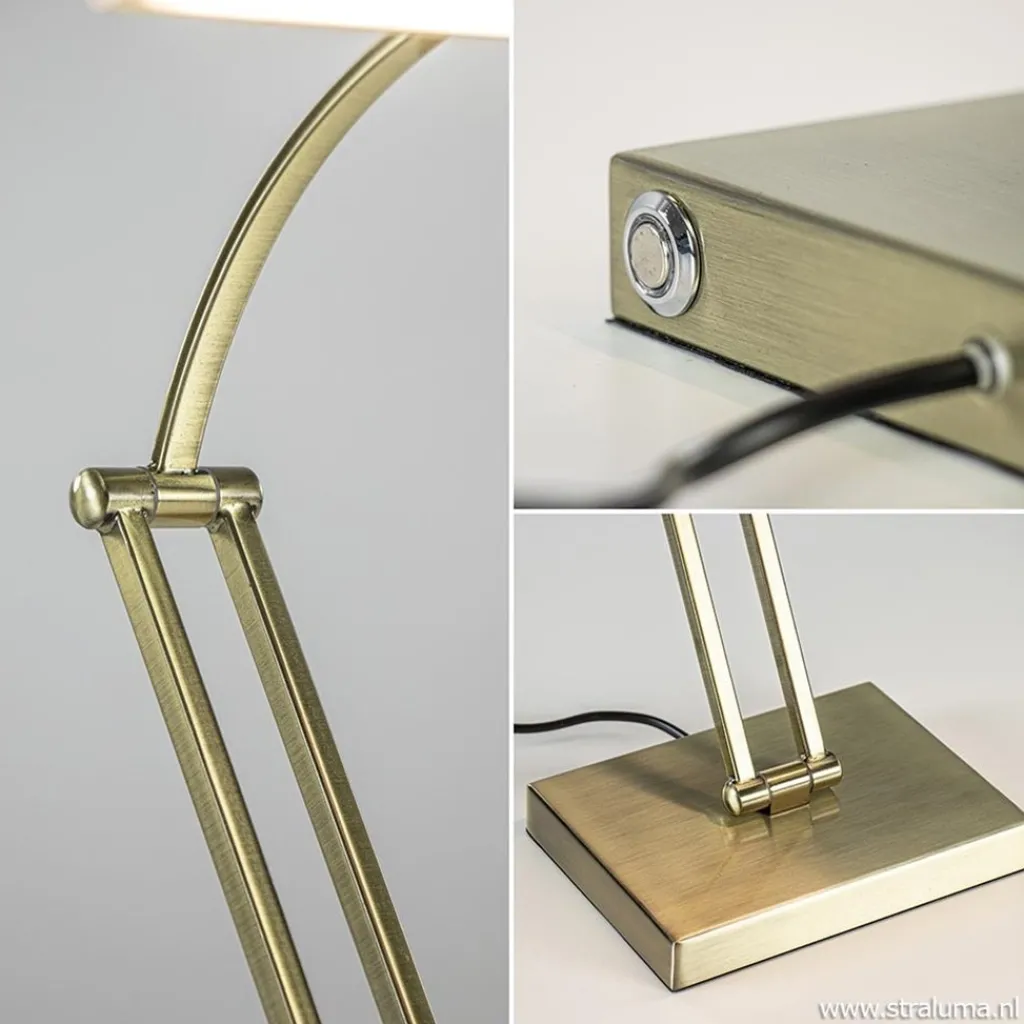Straluma Dimbare LED bureaulamp brons verstelbaar> Tafellampen|Bureaulampen