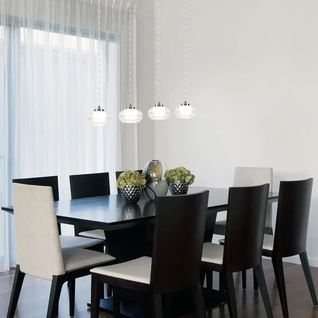 Straluma Dimbare LED hanglamp chroom met helder glas> Eettafellampen|Hanglampen