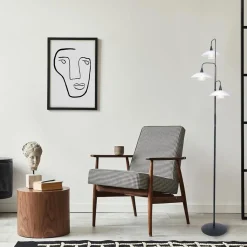 Straluma Dimbare LED vloerlamp zwart met witte schotels><noscript><img width=