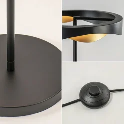 Straluma Dimbare LED vloerlamp zwart met goud><noscript><img width=