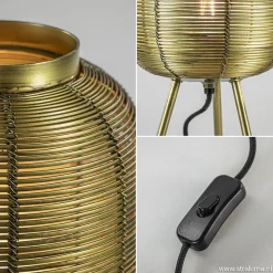 Straluma Driepoot tafellamp antiek brons Light & Living><noscript><img width=