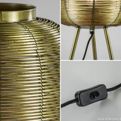 Straluma Driepoot tafellamp Tomek antiek brons><noscript><img width=