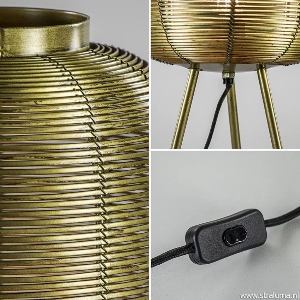 Straluma Driepoot tafellamp Tomek antiek brons> Tafellampen|Light and Living