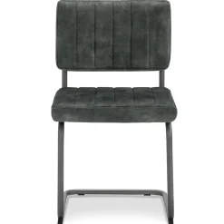 Straluma Eetkamerstoel hunter groen met zwart onderstel> Eetkamerstoelen