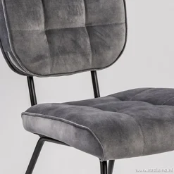 Straluma Eetkamerstoel velours grijs met zwart><noscript><img width=