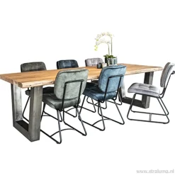 Straluma Eetkamerstoel velours grijs met zwart><noscript><img width=