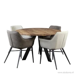 Straluma Eettafel Acaciahout 3-poot zwart  Ø120><noscript><img width=