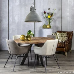 Straluma Eettafel Acaciahout 3-poot zwart  Ø120><noscript><img width=