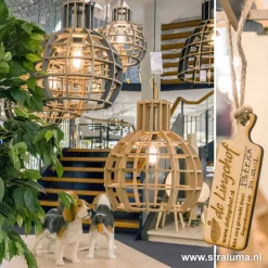 Straluma Eettafel hanglamp Globe Lingehof hout><noscript><img width=