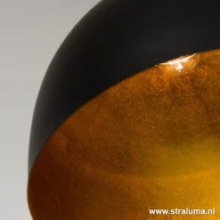 Straluma Eettafel hanglamp Kylie 3- lichts zwart-goud><noscript><img width=