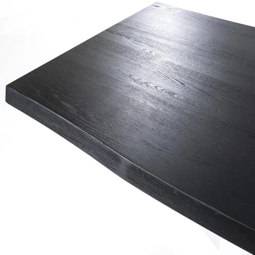 Straluma Eiken boomstam tafel met spinpoot zwart 240x100 cm> Eettafels