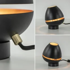 Straluma Elegante tafellamp mat zwart met goud accent><noscript><img width=