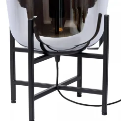 Straluma Elegante tafellamp zwart frame met smoke glazen kap><noscript><img width=