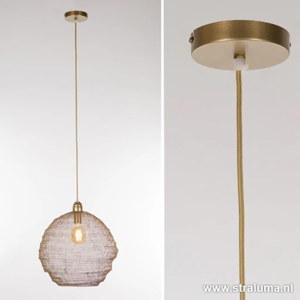 Straluma Gaas hanglamp Nina mat goud> Light and Living|Woonkamerlampen
