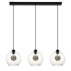 Straluma Glazen 3-lichts hanglamp eettafel clear> Eettafellampen|Pendel Lampen