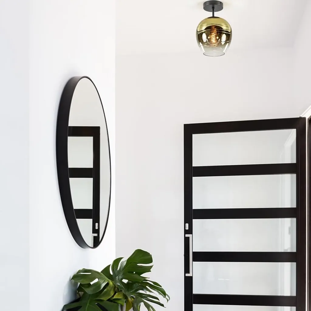 Straluma Glazen plafondlamp gold gradient met zwart> Keukenverlichting|Plafondlampen