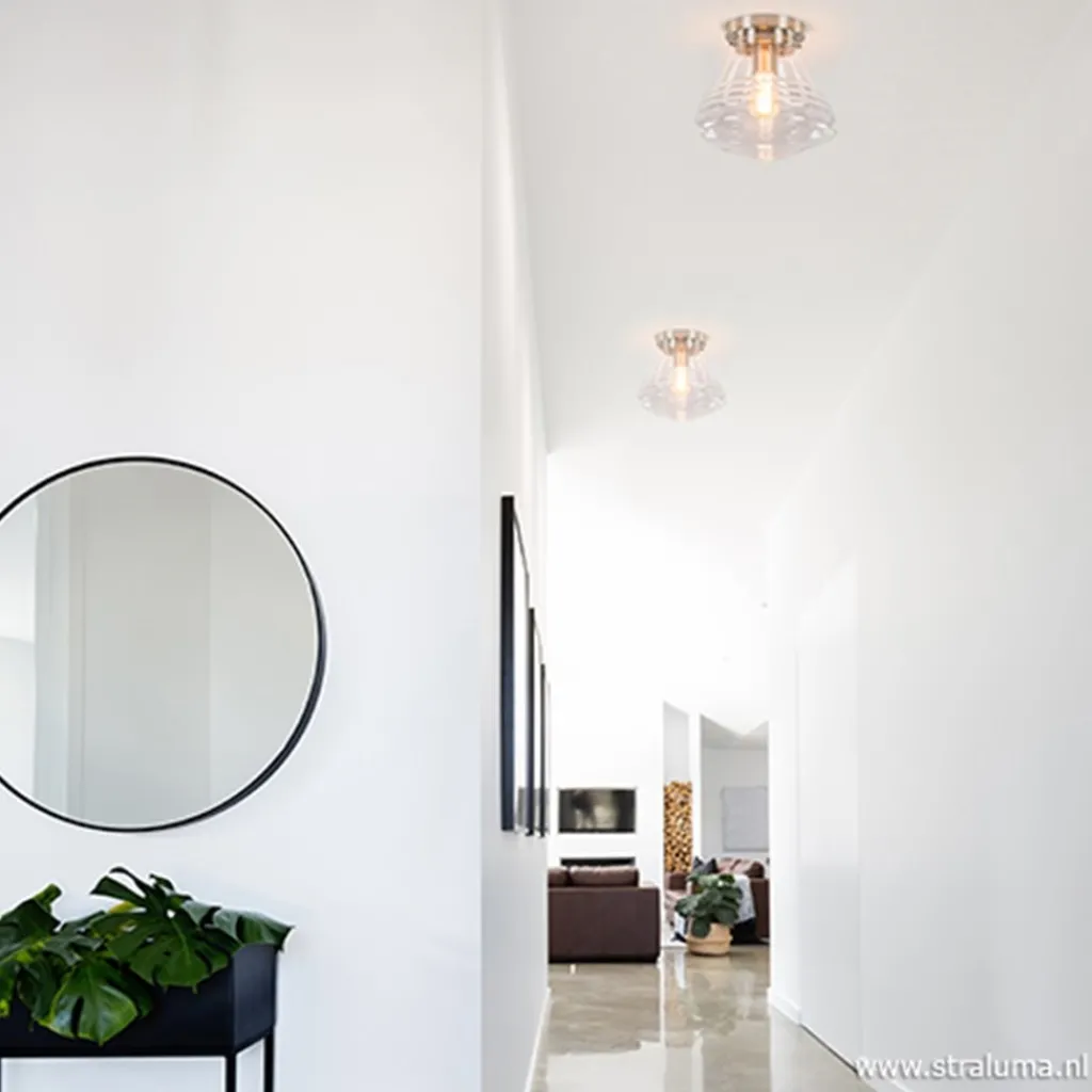 Straluma Glazen plafondlamp helder Art Deco> Plafonnières|Woonkamerlampen