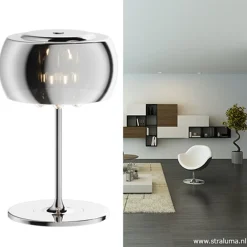 Straluma Glazen tafellamp Pearl met chroom><noscript><img width=