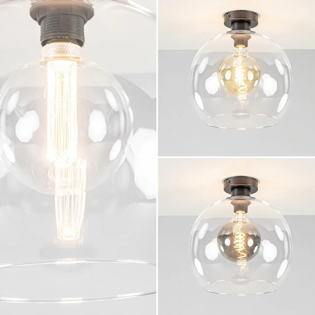 Straluma Globe plafondlamp helder glas 30 cm> Halverlichting|Plafondlampen