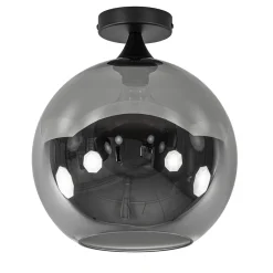Straluma Globe plafondlamp zwart met smoke/titanium glas 30 cm><noscript><img width=