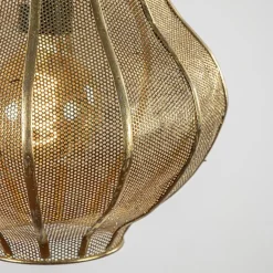 Straluma Gouden Oosterse hanglamp Micha met ketting Light & Living> Light and Living|Woonkamerlampen