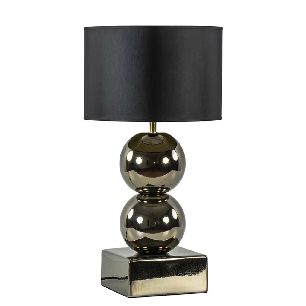 Straluma Gouden tafellamp bollen met zwart/gouden kap> Tafellampen|Schemerlampen