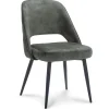 Straluma Grijs/groene eetkamerstoel met zwarte pootjes> Eetkamerstoelen