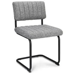 Straluma Grijze eetkamerstoel met zwart frame> Eetkamerstoelen