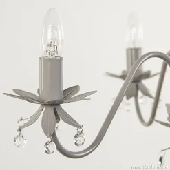 Straluma Grijze kroonluchter met bloem/kristal><noscript><img width=