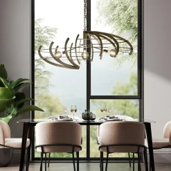 Straluma Grote design hanglamp ovaal oud messing><noscript><img width=