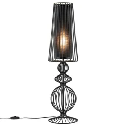 Straluma Grote draad tafellamp met zwarte kap> Tafellampen|Draadlampen