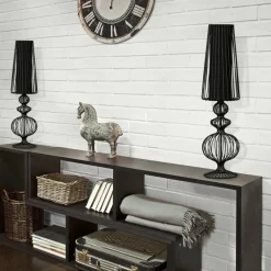 Straluma Grote draad tafellamp met zwarte kap><noscript><img width=