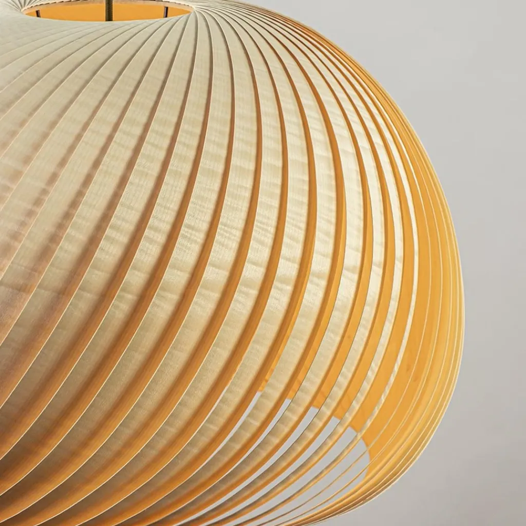 Straluma Grote hanglamp hout naturel rond 60 cm> Eettafellampen|Eetkamerverlichting