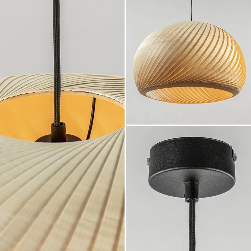 Straluma Grote hanglamp hout naturel rond 60 cm> Eettafellampen|Eetkamerverlichting