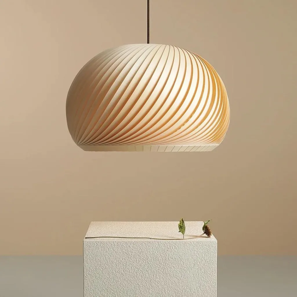 Straluma Grote hanglamp hout naturel rond 60 cm> Eettafellampen|Eetkamerverlichting