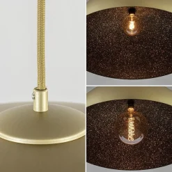 Straluma Grote hanglamp koepel mat goud met zwart 70 cm><noscript><img width=