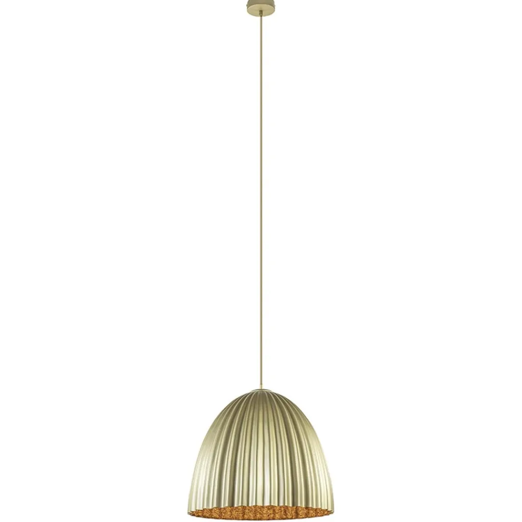 Straluma Grote hanglamp mat goud met relief 50 cm> Hanglampen|Design Verlichting