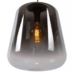 Straluma Grote hanglamp smoke glazen kap met zwart><noscript><img width=
